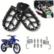 Resim Tongdashop Siyah Kaymaz Tutamaklı Sert Motor Cnc Motosiklet Ayaklığı - Dirt, Atv, Scooter Uyumlu 