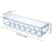Resim Chuangyinshop Transparan 14 Gözlü Plastik Yumurta Saklama Kabı Kapaklı Dayanıklı Buzdolabı Organizer 