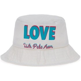 Resim U.S. Polo Assn. Kız Çocuk Beyaz Slogan Baskılı Bucket Şapka 50312316-VR013 