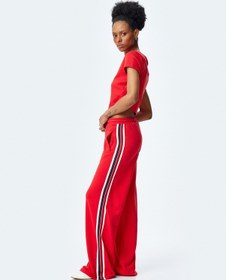 Resim Koton Beli Bağlamalı Yanları Şerit Detaylı Geniş Paça Eşofman Altı Kırmızı 5sak30046ek Kırmızı 