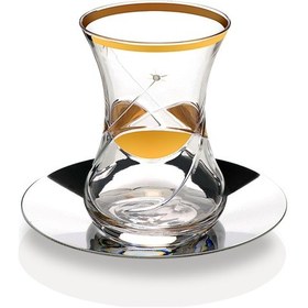 Resim Kcd Burçin Altın 12 Parça 6 Kişilik Çay Takımı Altın 