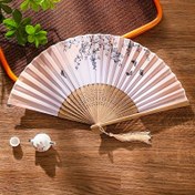 Resim 1 Adet Şık Püskül Bambu Katlanır El Yelpazesi - Klasik Çin Tarzı Taşınabilir Kadınlar İçin El Yelpaze, Mezuniyet Hediyesi, Parti Malzemeleri ve Ev Dekor Aksesuarları, Partiye Özel Aksesuarlar, Klasik Çin Yelpazesi, Bambu Materyal 