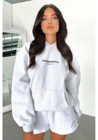 Resim Altamira Kadın Thatssofetch Baskılı Oversize Kapşonlu Sweatshirt 001 