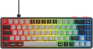 Resim Rampage Yoru Mini Type-c Bağlantı RGB Mekanik Gaming Oyuncu Klavyesi Red Switch Q Tr Hot Swap 