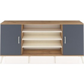 Resim Arges Konsol 5 Raflı 2 Kapaklı 176x30x83 Çam-antrasit/aytaşı Antrasit/aytaşı 