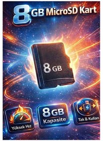 Resim Yüksek Hızlı Microsd Hafıza Kartı Ve Sd Adaptör Seti - 8gb 