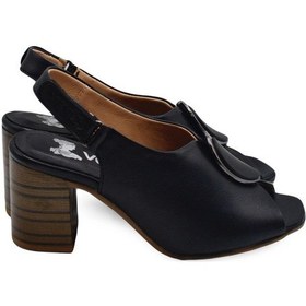 Resim Venüs 2108518y Topuklu Toka Detaylı Kadın Deri Sandalet Siyah 