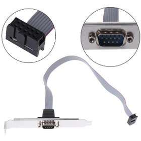 Resim RS232 Serial Com Port DB 9 To 10 Pin PCI Anakart Braket Kablosu 