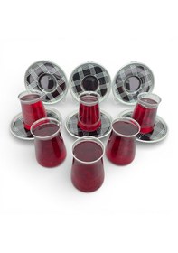 Resim Sudedi Home 6 Lı Cam Çay Bardağı Seti Desenli Cam Tabaklı Çok Renkli 