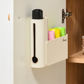 Resim 1 adet Duvara Monte Çöp Torbası Düzenleyici - Plastik Torbalar için Yer Tasarruflu Mutfak Depolama Çözümü 