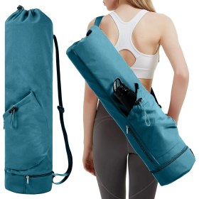 Resim Alien Outdoor Sports 30L Büyük Kapasiteli Taşınabilir Yoga Matı Saklama Çantası, Şişe Cebi ve Islak Bölme-Mavi (Yurt Dışından) 
