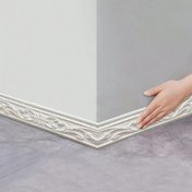 Resim 1 Rulo 230.0cm Modern Kendinden Yapışkanlı 3D Çiçek Desenli Köpük Süsleme, Kolay Kurulum Duvar & Tavan Dekor Stickerları, DIY Ev Dekoru Duvar Süsü, Kenar Koruma için Skirting Board Kendinden Yapışkanlı Süs 
