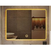 Resim Global Led Mirror 40X55 cm Dokunmatik Tuşlu Ledli Ayna Banyo Aynası Dekoratif Ayna Boy Ayna Salon Duvar Ayna 