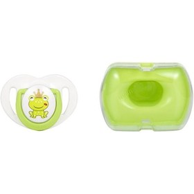 Resim Mamajoo Tekli Desenli Emzik & Renkli Saklama Kutusu 0 Ay+ Kurbağa Prens Pembe 