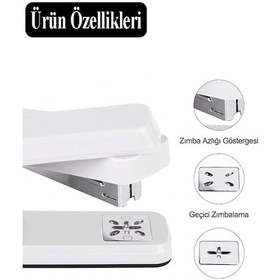 Resim Yeşil Zımba Makinesi 24/6 1 Adet Fixpoint P-4550 Pastel Renkler Büyük Zımba Makinası Ve Teli 20 25 Sayfa Dereceli Ofis 