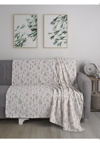 Resim Tek Kişilik Baskılı Pike Koltuk Örtüsü Breeze 180x230 Cm Antrasit 