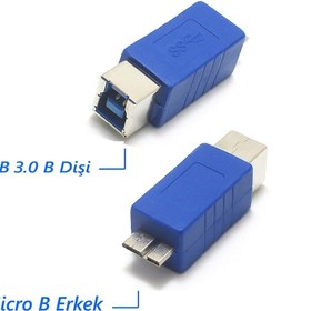 Resim Micro-B Erkek To Usb 3.0 B Dişi Dönüştürücü 