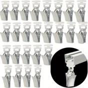Resim 25 adet Metal Perde Tokası, Perde Rayları, Duş Perdeleri, Kapı Perdeleri için Naylon Rulmanlı 