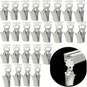 Resim 25 adet Metal Perde Tokası, Perde Rayları, Duş Perdeleri, Kapı Perdeleri için Naylon Rulmanlı 