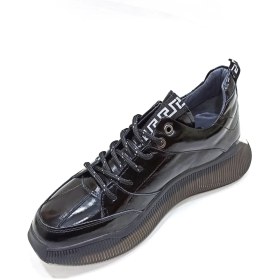 Resim Lucıano Bellini Siyah Deri Erkek Sneaker Ayakkabı 