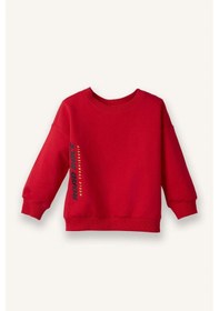 Resim Defacto Erkek Bebek Bisiklet Yaka Baskılı Sweatshirt G6139a526sprd79 Kırmızı-rd79 