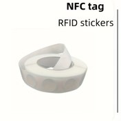 Resim 80 adet/60 adet NFC Etiketleri - Silinebilir ve Yeniden Kullanılabilir 13.56MHz 213 NFC Etiketler, 23mm Beyaz Yuvarlak Boş Etiketler - RFID Etiket Dahil, Programlanabilir ve Yazılabilir, NFC Destekli Cihizlerle Uyumlu 