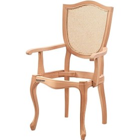 Resim Masifart Natale Hasırlı Mega Kollu Sandalye Cilasız Ham Ham 