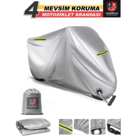 Resim Schwer Kawasaki Kle 650 Versys Reflektörlü Gri Branda,motosiklet Brandası,motor Branda Motor Örtüsü (Güvenlik Kilidi ve Bağlantı Tokalı) 