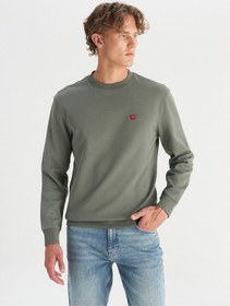 Resim Wrangler Bisiklet Yaka Haki Erkek Sweatshirt-w2520255801 Haki 