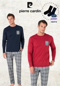 Resim Pierre Cardin Erkek %100 Pamuk Ekose Detaylı Lacivert & Bordo İki Adet Pijama Takımı L1.pc.6107.002-lacivert - Bordo-m Çok Renkli 