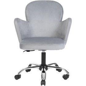 Resim Markaelz Krom Metal Ayaklı Ofis Çalışma Sandalyesi Kelebek Gri 
