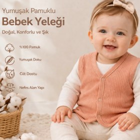 Resim Angeltouch %100 Pamuk Kız Erkek Bebek Yelek Raporlu Basic 
