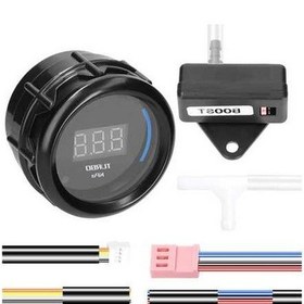 Resim Pazly 52mm Turbo Göstergesi - Led Ekranlı 1.0-2.0kpa Ölçüm, Alarmlı Araç Takometre 