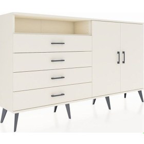 Resim Arges Konsol 3 Raflı 4 Çekmeceli 2 Kapaklı 176x30x99 Aytaşı-aytaşı Aytası/aytası - Aytası 