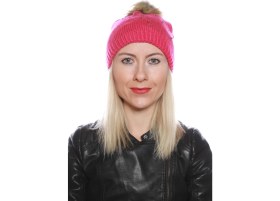 Resim Mykonsept Lüx Ponponlu Bayan Taşlı Bere Pembe 
