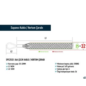 Resim SPC2532-36A Çelik Kablo / Hortum Çorabı 