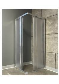 Resim Teknesiz Kare Duşakabin Mika Plastik Camlı Gümüş 