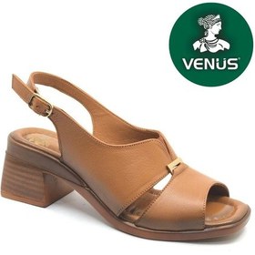 Resim Venüs Lota Hakiki Deri Comfort Ortopedik Kadın Sandalet Taba 