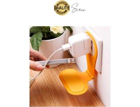 Resim Pratik Priz Telefon Tutucu Şarj Askısı Standı Dekoratif Katlanır Plastik Adaptör Kablo Düzenleyici 
