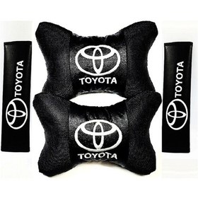 Resim Toyota Uyumlu Deri Yastık + Kemer Pedi 2'Li Konfor Seti - Toyota Uyumlu Der Set 