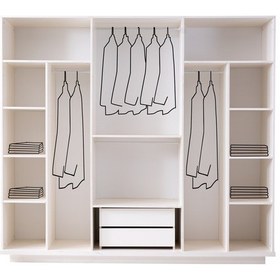 Resim Nevada 6 Kapaklı Gardırop %100 Mdf 