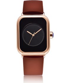 Resim Kosona Unisex Rebırth Re096 Kol Saati - Siyah Ekran, Gül Altın Kasa, Kahverengi Deri Kayış - Dayanıklı Kaliteli Mekanizma Çok Renkli 