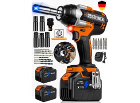 Resim Steiner T 21 V Çelik Şanzuman 1600 Nm Akülü Somun Bijon Sökme Takma Sikma Makinesi Matkap Vidalama Kömürsüz 