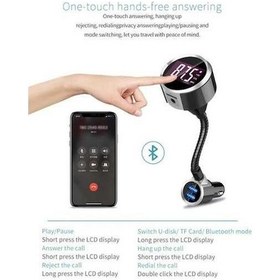 Resim Createtech Verici Usb Şarj Mp3 Kiti Handsfree Fm Cihazı Çift Çalar Bluetooth Araç Araç Araç Kn 