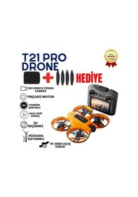 Resim T21 Pro Drone Çift Hd Kamera Fpv Canlı Yayın Fırçasız Motor Engel Algılamalı Katlanabilir Drone-1604 