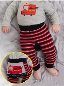 Resim Denokids İtfaiye Erkek Bebek Tayt-Pantolon Gri 