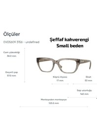 Resim Vogue Vo5609 3156 53ekt Small Kadın Mavi Işık Korumalı Ekran Gözlüğü Şeffaf Kahverengi 