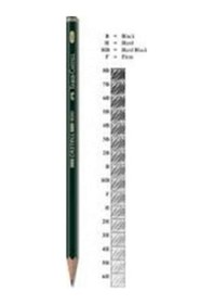 Resim Faber-Castell 9000 3B Dereceli Kurşun Kalem Yeşil Renk 