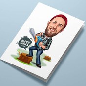Resim Ormancı Erkek Karikatürlü Tebrik Kartı 