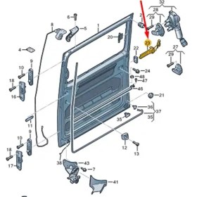 Resim Solar Sanc T5 T6 V Sağ Ön Için Orta Manuel Sürgülü Kapı Menteşesi (Yurt Dışından) 